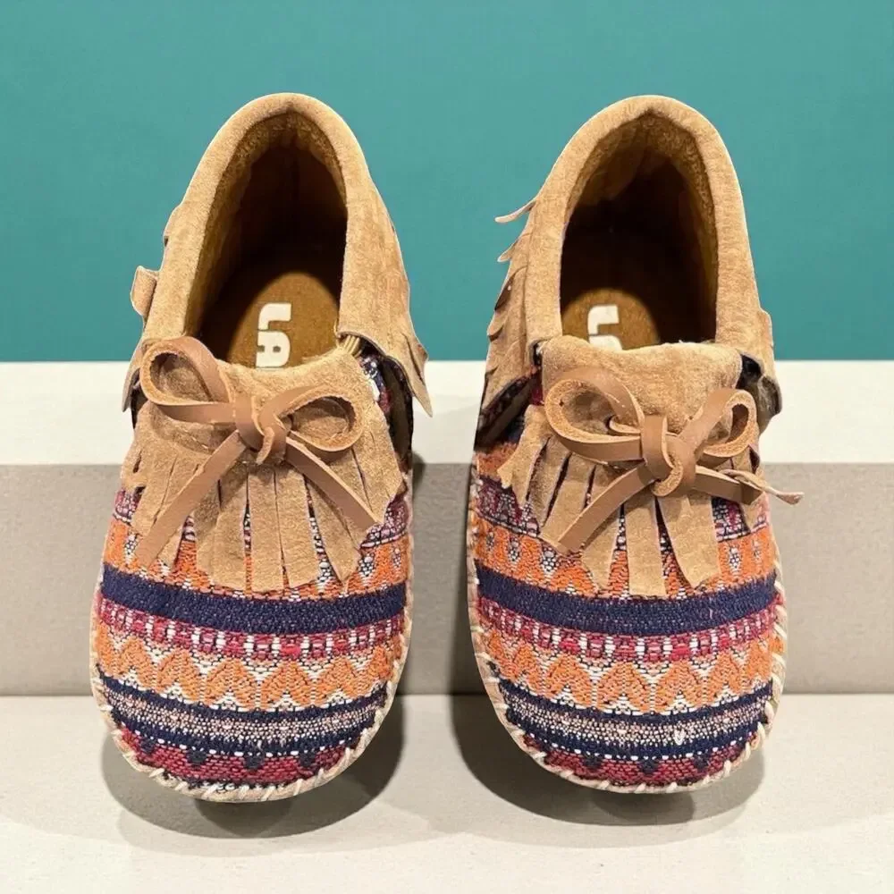 Lamo Kids Fringe Moccasin Booties Size 12-18 mos